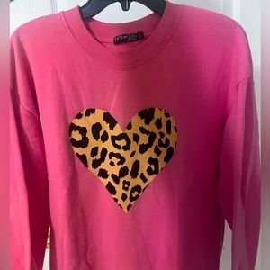 Fifth Sun leopard heart sweater